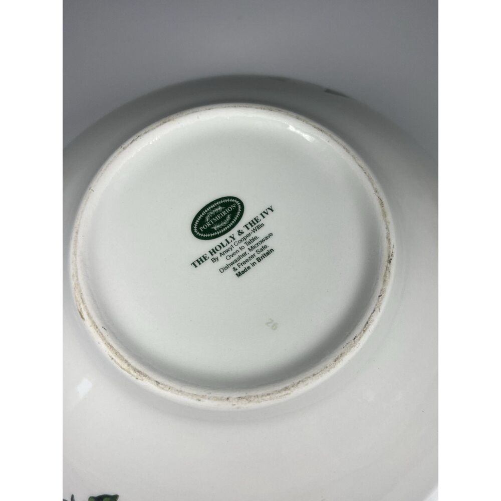 Portmeirion The HOLLY AND THE IVY Serving Bowl 9” Anwyl Cooper Willis Botanical - Picture 6 of 9
